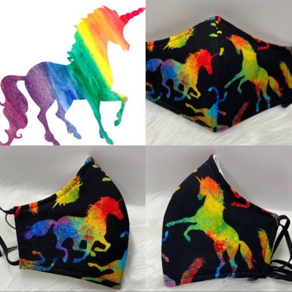 Rainbow Unicorn adult face mask
